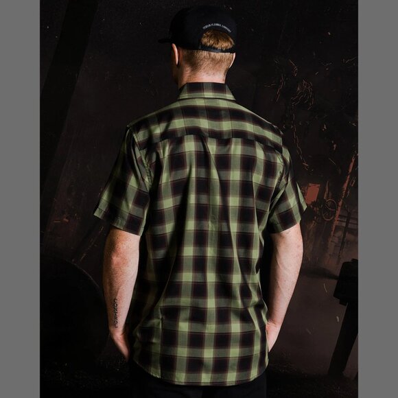 DIXXON FLANNEL - SPRINGWOOD SLASHER BAMBOO Shirt SS - Men's 3XL - HORROR SERIES - Picture 3 of 10